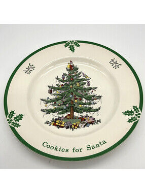 Spode Christmas Tree Cookies For Santa Plate 10.5" England Holiday Dinnerware